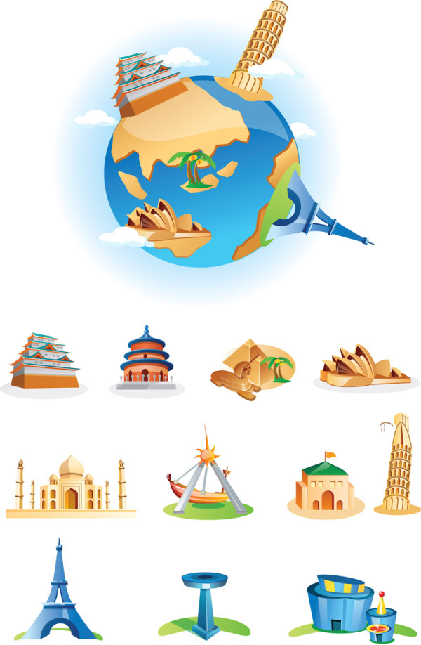 Cartoon Famous Building vector