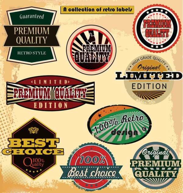 European style Classic Label vector 04