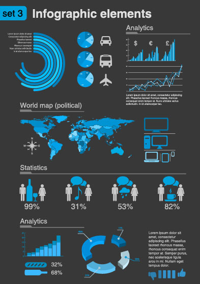 Business infographics and scheme elements vector 02