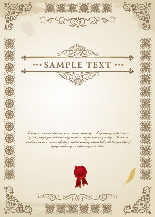 Exquisite Certificate cover templates vector set 01