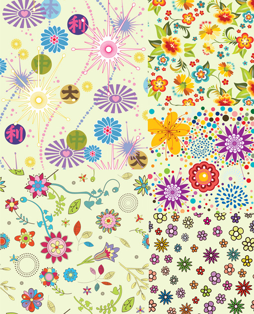 Lovely flowers backgrounds vector graphic