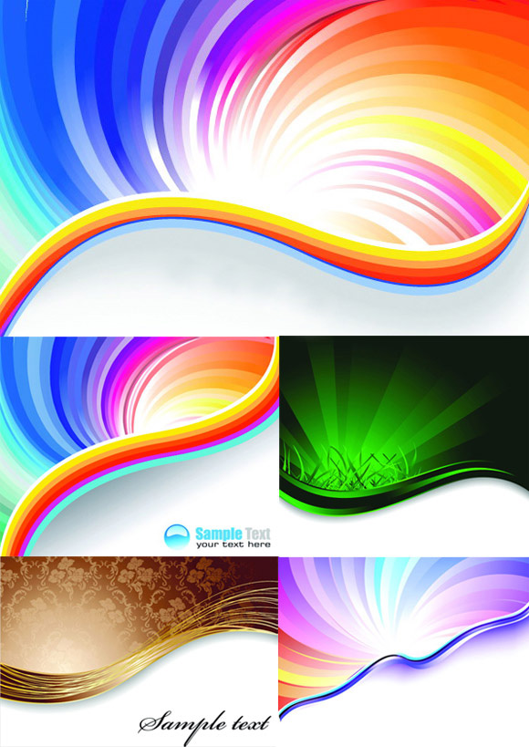 Elements of gorgeous rainbow background design vector