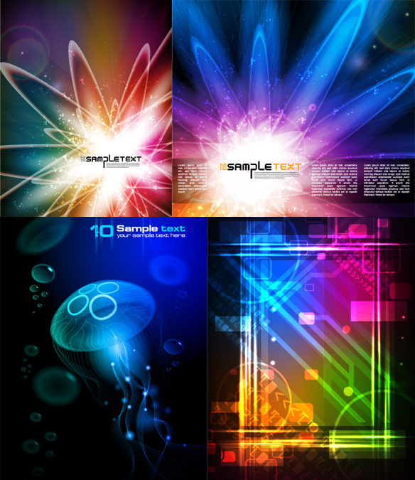 Elements of neon light background vector