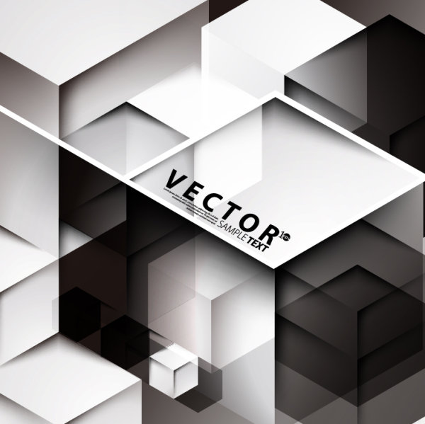 Black and white Squares concept backgrounds vector 04