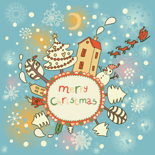 Cute Santa Claus cards design vector 03