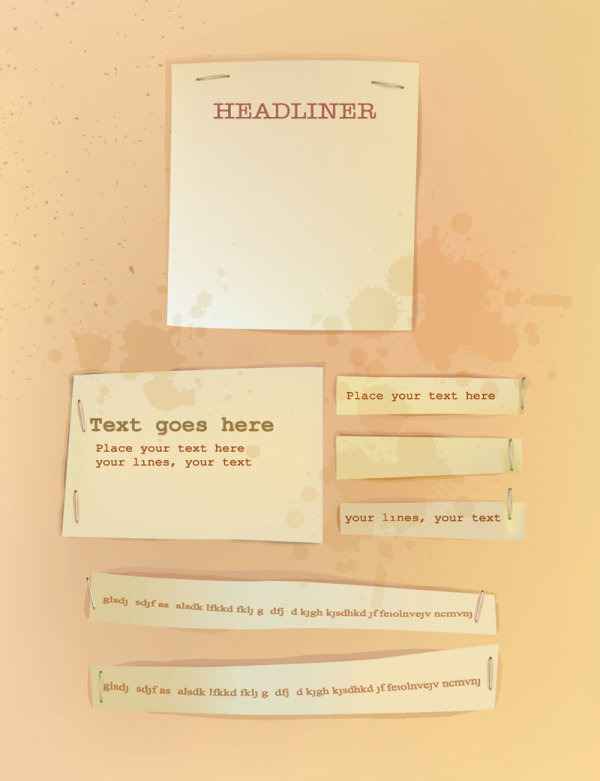 Old labels paper design vector material 02