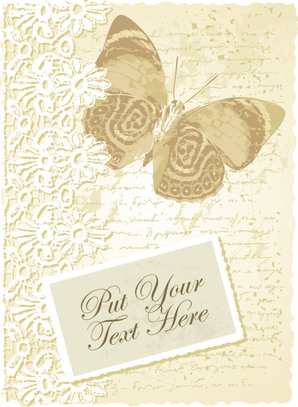 Retro style Postcard backgrounds vector 03