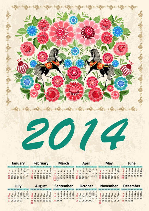year calendar 2014 