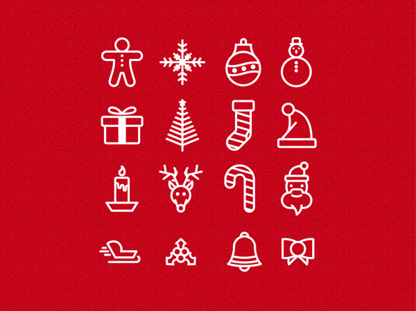 Cute christmas icons vector set