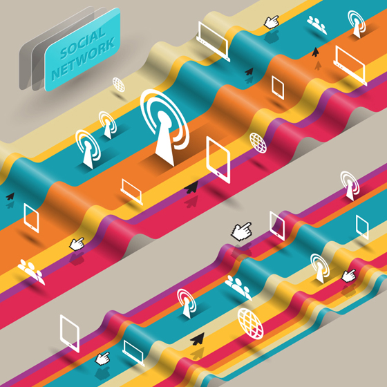 Social network infographics vector