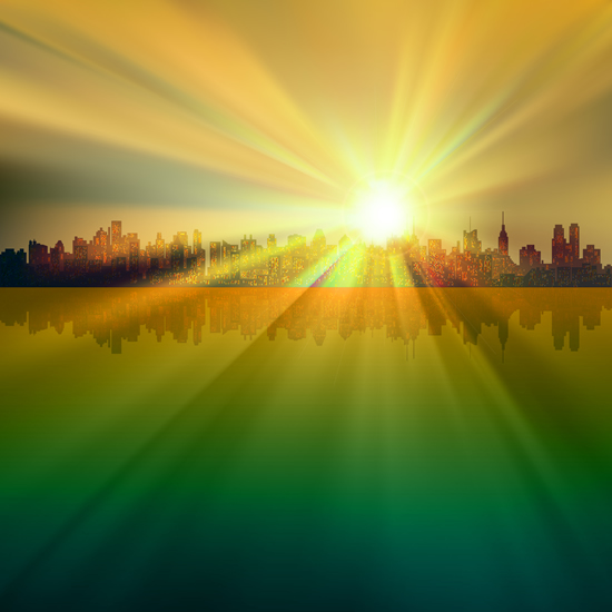 Beautiful sunset scenery vector 03
