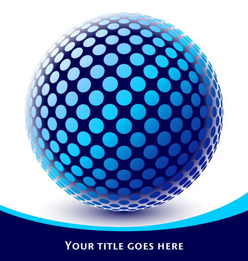 3D ball vector background set 01
