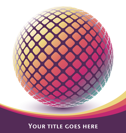 3D ball vector background set 02
