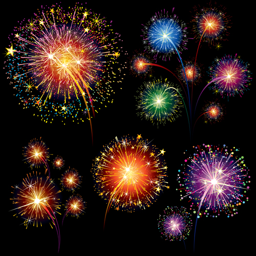 vector background holiday Fireworks beautiful background 