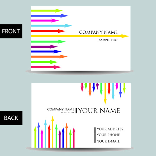 Set of Creative Modern Business Cards vector 02