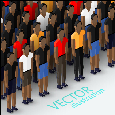 Businessman group creative vector illustration 01