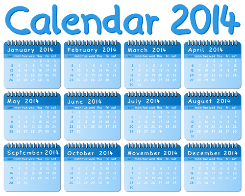 Calendar 2014 vector huge collection 104
