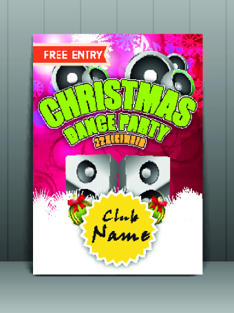 Christmas party flyer vector template 02
