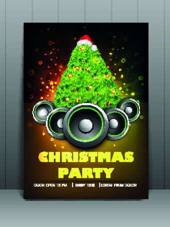 vector template party flyer christmas 