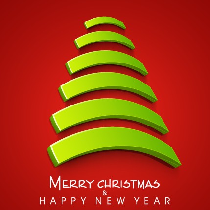 Creative Christmas tree design background set 02