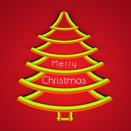 Creative Christmas tree design background set 03