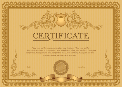 Classical styles certificate template vectors 06