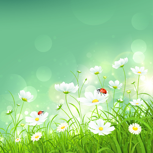 shiny flower background vector background 