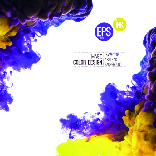 Colorful ink cloud background vector material 02