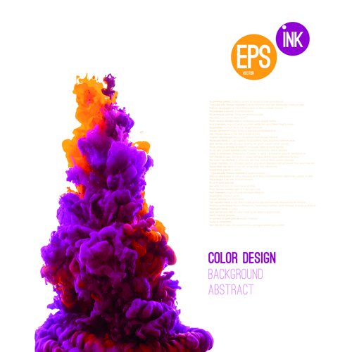 Colorful ink cloud background vector material 03