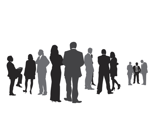 Creative people silhouettes design vector set 01
