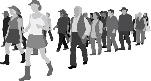 Creative people silhouettes design vector set 02