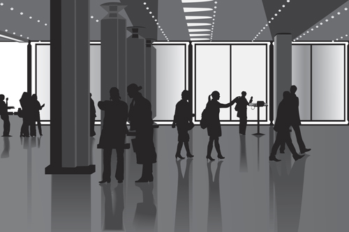 Creative people silhouettes design vector set 05