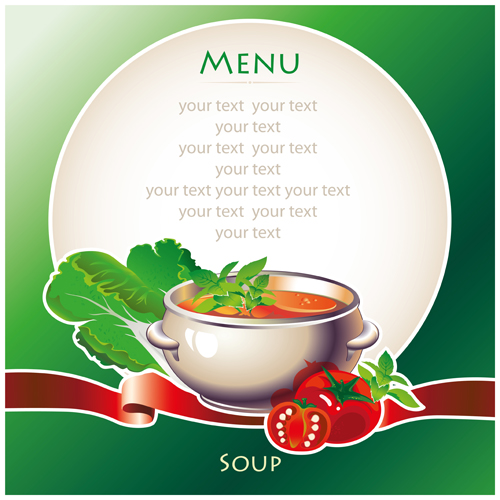 vector material soup menu creative 