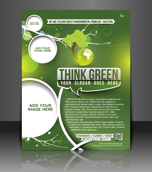 Ecology flyer and cover brochure vectors 01