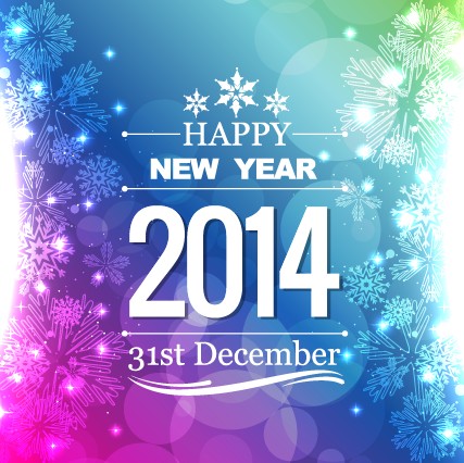 Elegant 2014 New Year background design vector 03