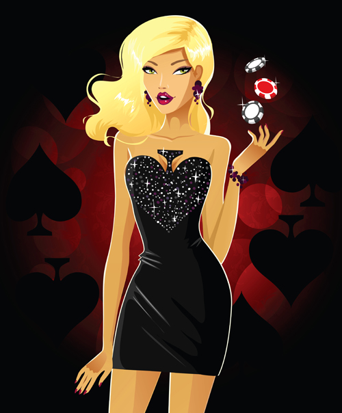 Elegant and gorgeous woman vector material 05