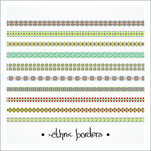 Elegant ethnic seamless borders 06 vector
