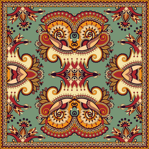 Ethnic decorative pattern floral vector 01