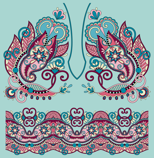 Ethnic decorative pattern floral vector 02