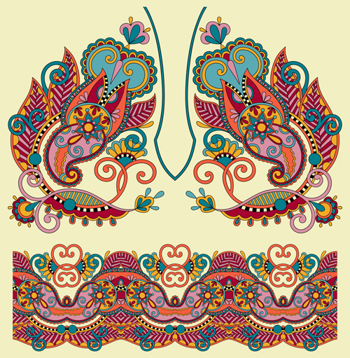Ethnic decorative pattern floral vector 03