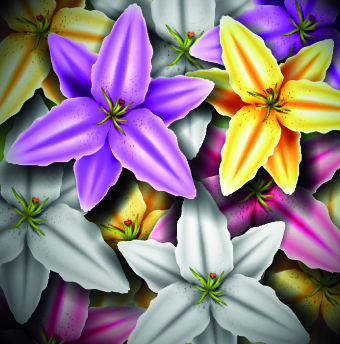 Vintage Flowers illustration vector 03
