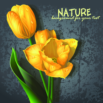 Vintage Flowers illustration vector 04