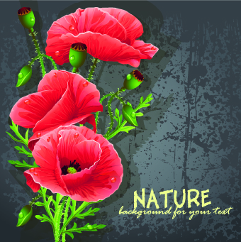 Vintage Flowers illustration vector 05