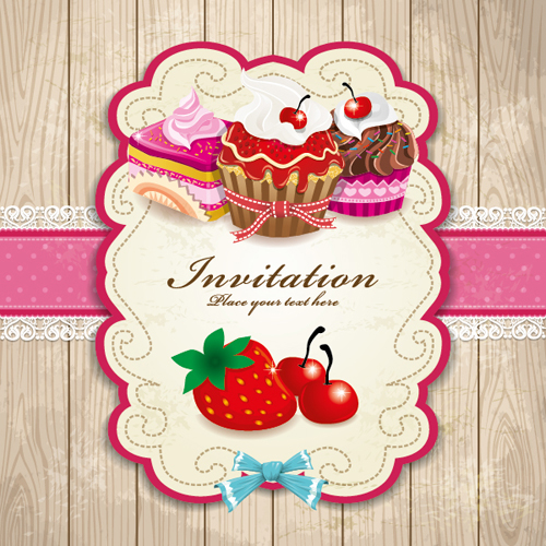 Set of Food elegant cards design elements vector 01
