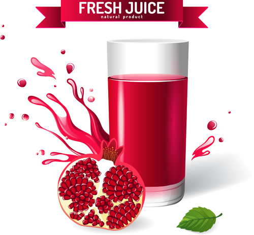 Fresh pomegranate juice creative design vector