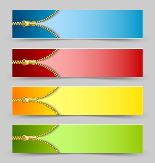 Golden zipper banner vector