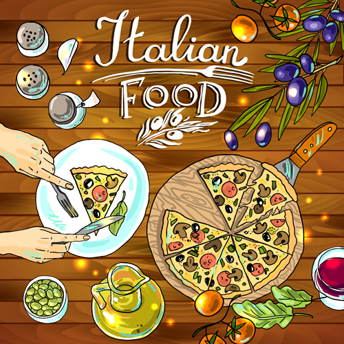 Hand drawn food vintage background art 02