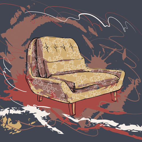 sofa hand-draw hand drawn armchairs 