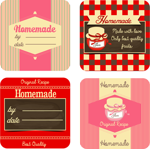 Homemade jam cards vector Homemade jam cards vector