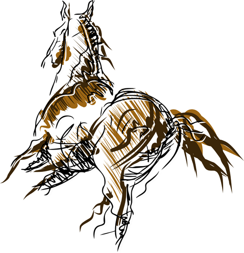 2014 horses creative design vector 01